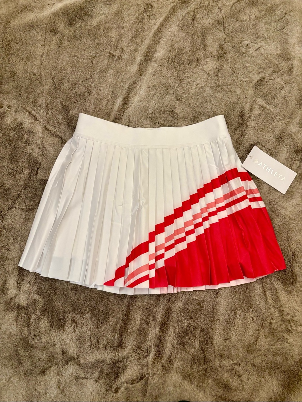 NWT Athleta MatchPoint Pleated Colorblock Skort - Small - Red and White - Picture 8 of 12